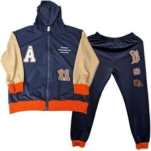 Boys Long Sleeve Hooded T-Shirt and Pants Set Athletic Size 7‎ New